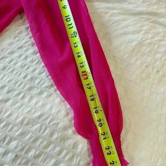 Ann Taylor Petite Small fuscia button up top - Picture 6 of 7